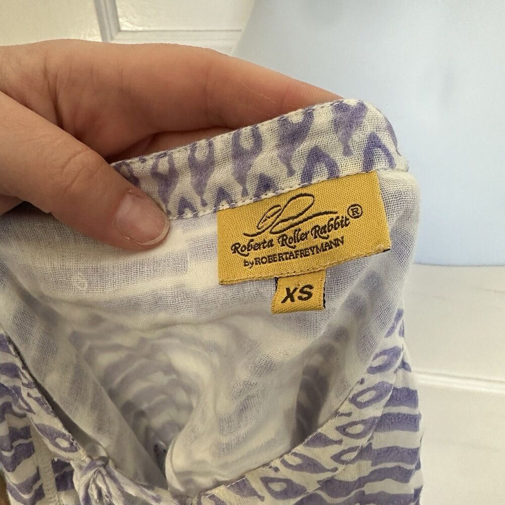 Roberta Roller Rabbit Blue Green Kurta Tunic Size… - image 2